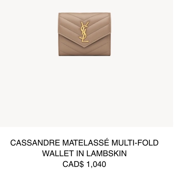 Authentic Yves Saint Laurent MULTI-FOLD wallet in Grained Calfskin leather - Picture 2 of 16